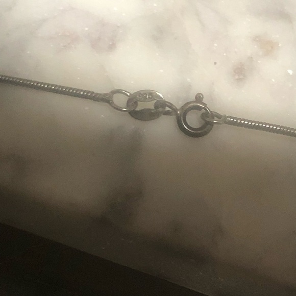 𝅺vtg Black Abalone Carved Flower Medallion Pendant Sterling Snake Chain 18” - Picture 6 of 8